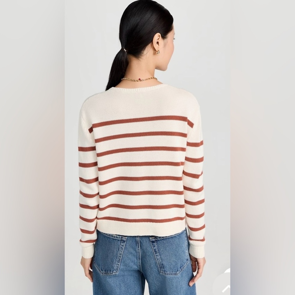 BNWT KULE 100% Cotton The Finn Striped Sweater XL Bronze/Cream Sold Out Online - Picture 5 of 15